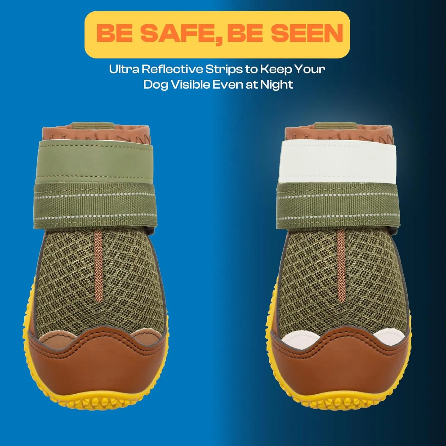 Dog Shoes for Large Dogs, Medium Dog Boots & Paw Protectors for Hardwood Floors, Outdoor Dog Booties for Hot Pavement Winter Snow Hiking, Breathable Dog Shoes with Reflective Strips Size 3