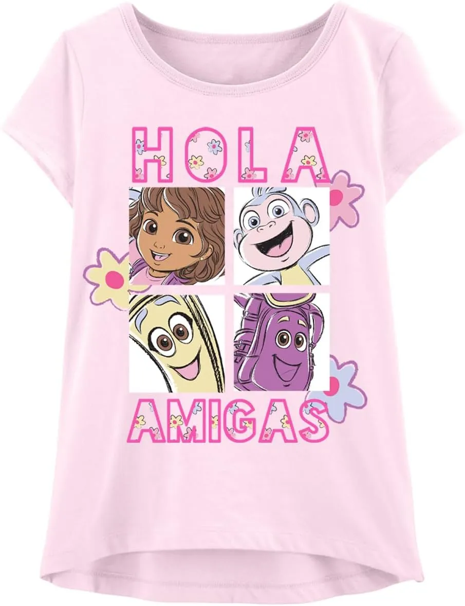 Dora The Explorer T-Shirt Sets - Boots & Friends Kids Birthday Party Graphic Outfit Tee Toddlers Birthday to Girls Clothes