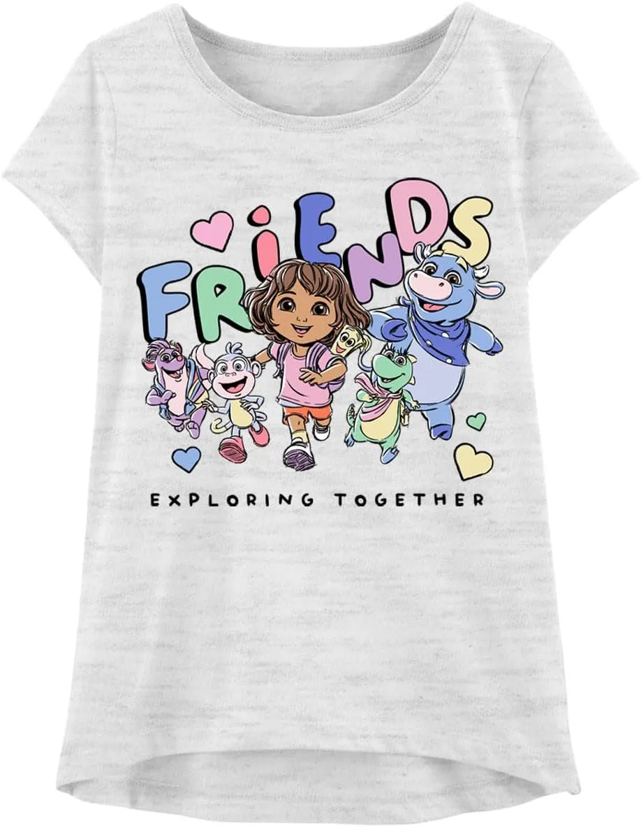 Dora The Explorer T-Shirt Sets - Boots & Friends Kids Birthday Party Graphic Outfit Tee Toddlers Birthday to Girls Clothes