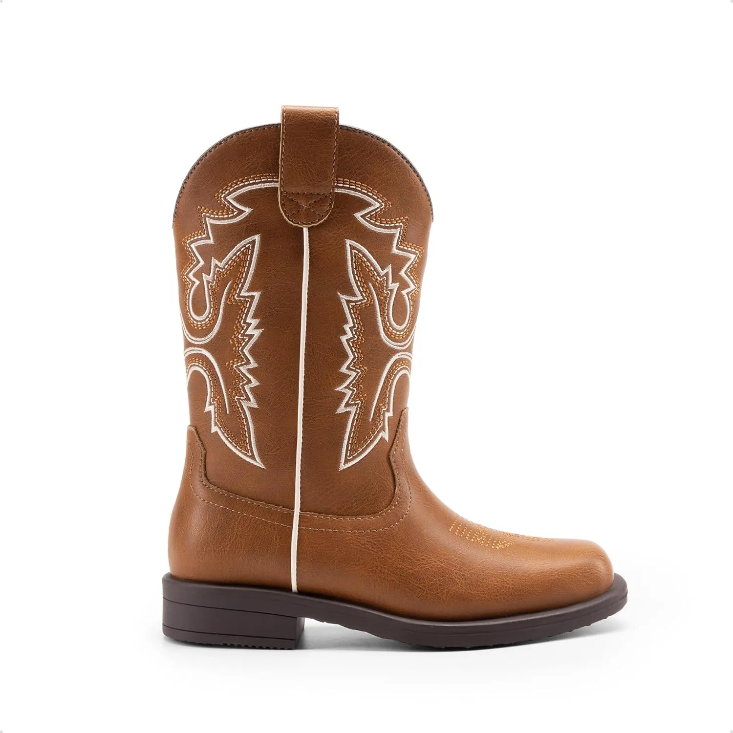 DREAM PAIRS Boys Girls Cowboy Boots Kids Western Square Toe Riding Boots