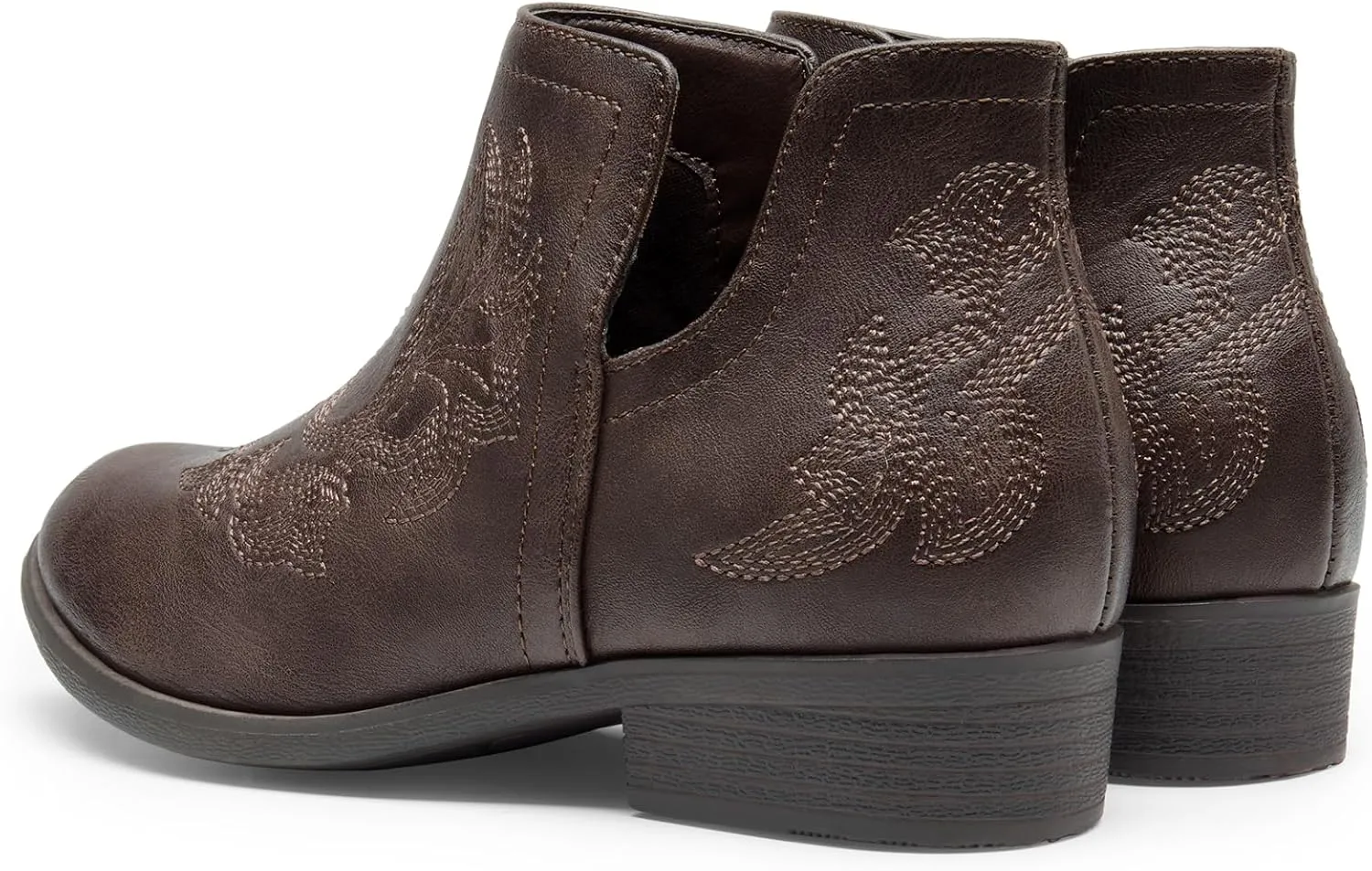 DREAM PAIRS Girls Booties Ankle Short Cowgirl Cowboy Western Boots