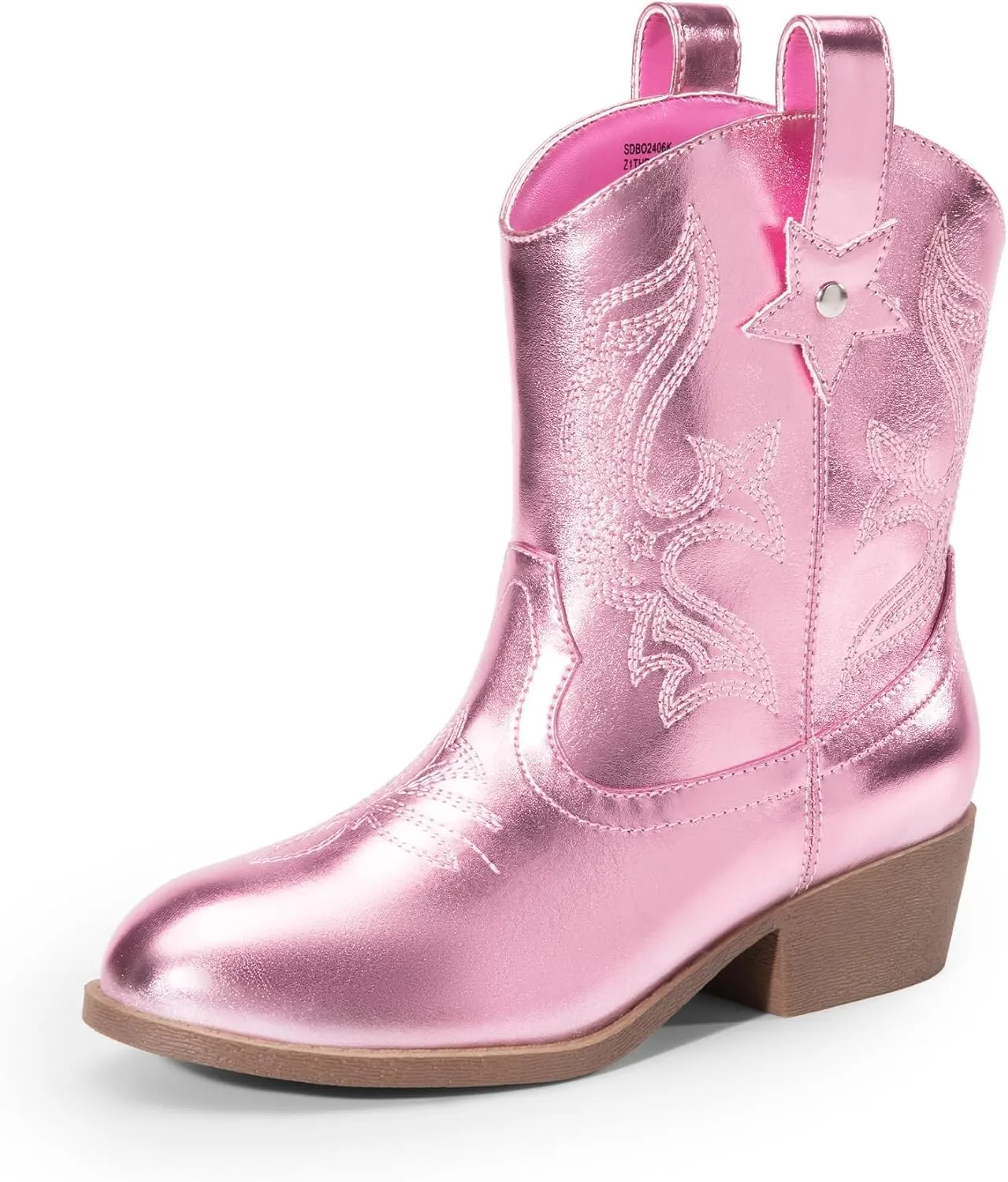 DREAM PAIRS Girls Cowboy Cowgirl Boots 2-in-1 Western Removable Cuff Fold Over Embroidered Fashion Mid Calf Shoes
