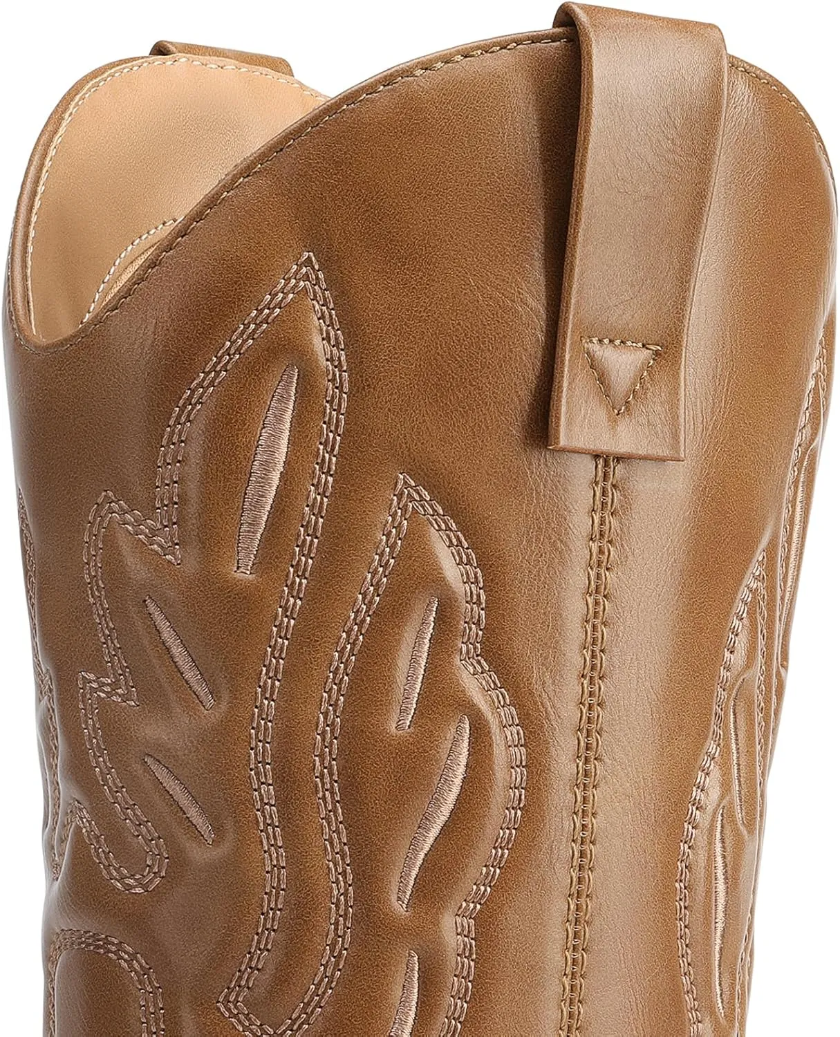DREAM PAIRS Women's Cowboy Boots Mid Calf Cowgirl Boots Embroidery Stitched Western Boots