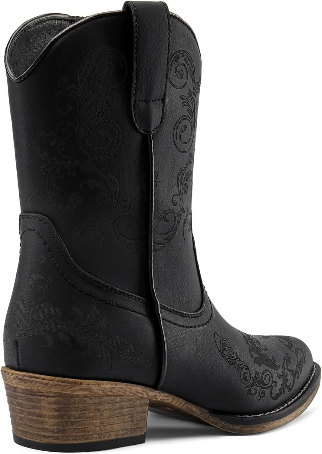 DREAM PAIRS Women's Cowboy Cowgirl Western Ankle Boots Low Chunky Heels Square Toe Fall Short Booties Shoes