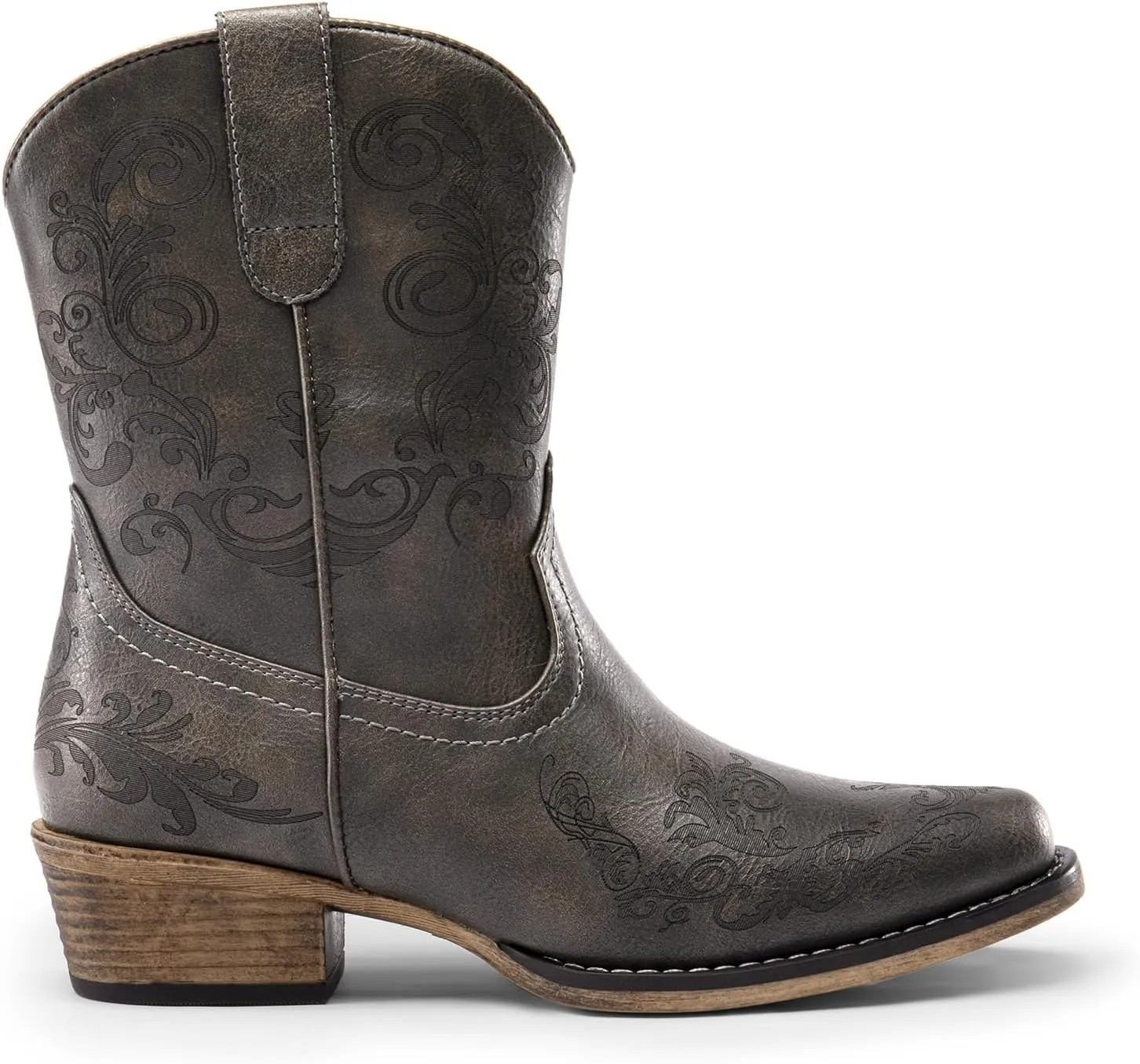 DREAM PAIRS Women's Cowboy Cowgirl Western Ankle Boots Low Chunky Heels Square Toe Fall Short Booties Shoes
