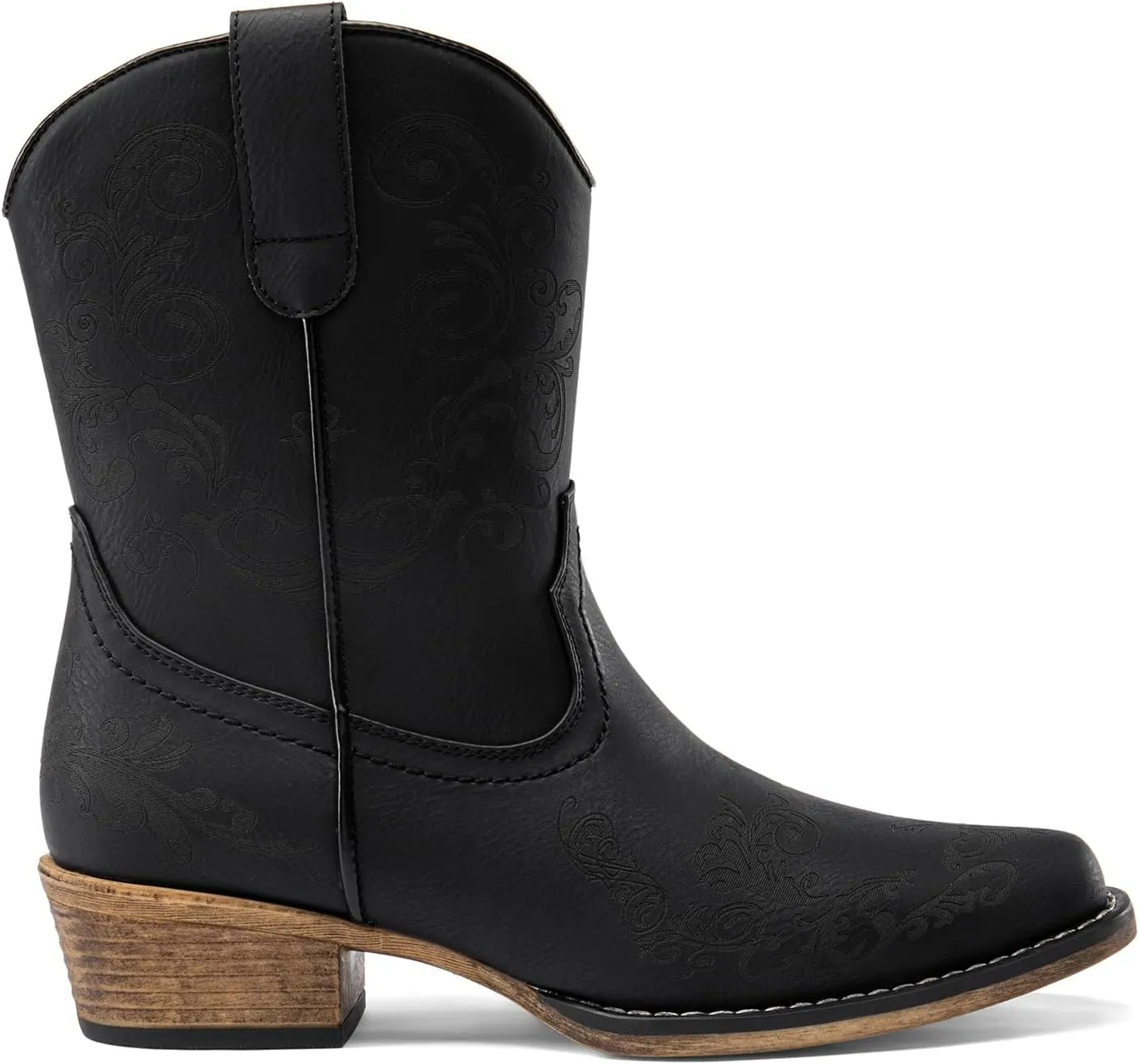 DREAM PAIRS Women's Cowboy Cowgirl Western Ankle Boots Low Chunky Heels Square Toe Fall Short Booties Shoes