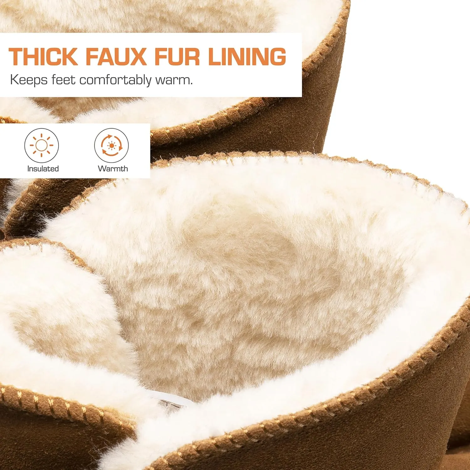 DREAM PAIRS Women's Winter Snow Boots FuzzyChic Bow Genuine Suede Leather Faux Fur Lining Memory Foam Warm Winter Short Booties for Outdoor Indoor