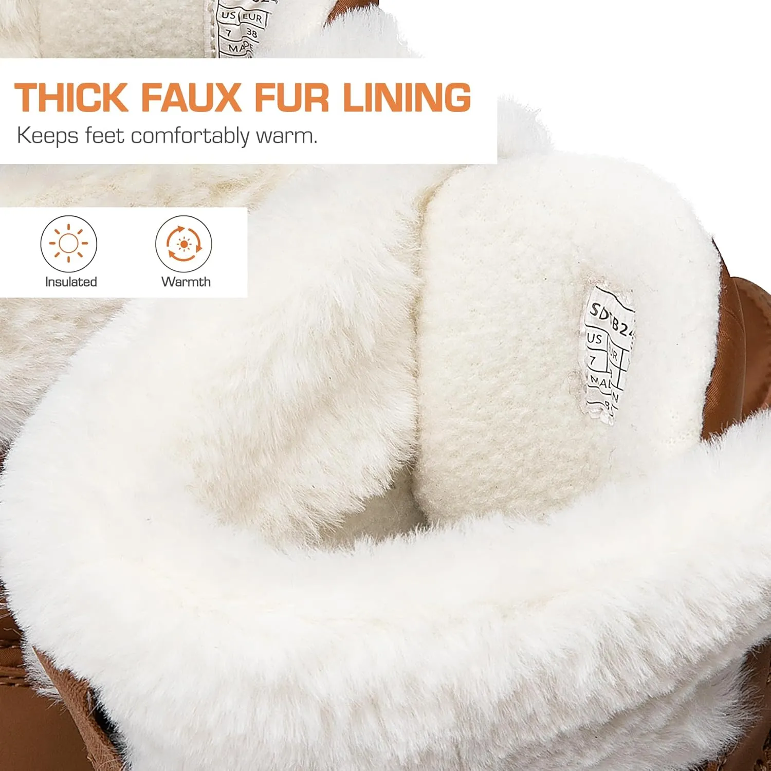 DREAM PAIRS Women's Winter Snow Boots Waterproof Lightweight Warm Faux Fur Lined Insulated Outdoor Ladies Mid-Calf Booties
