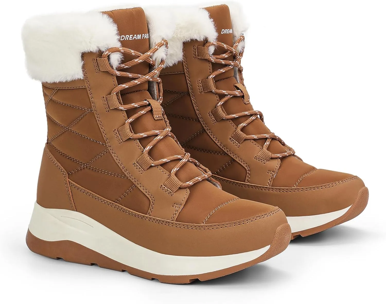 DREAM PAIRS Women's Winter Snow Boots Waterproof Lightweight Warm Faux Fur Lined Insulated Outdoor Ladies Mid-Calf Booties