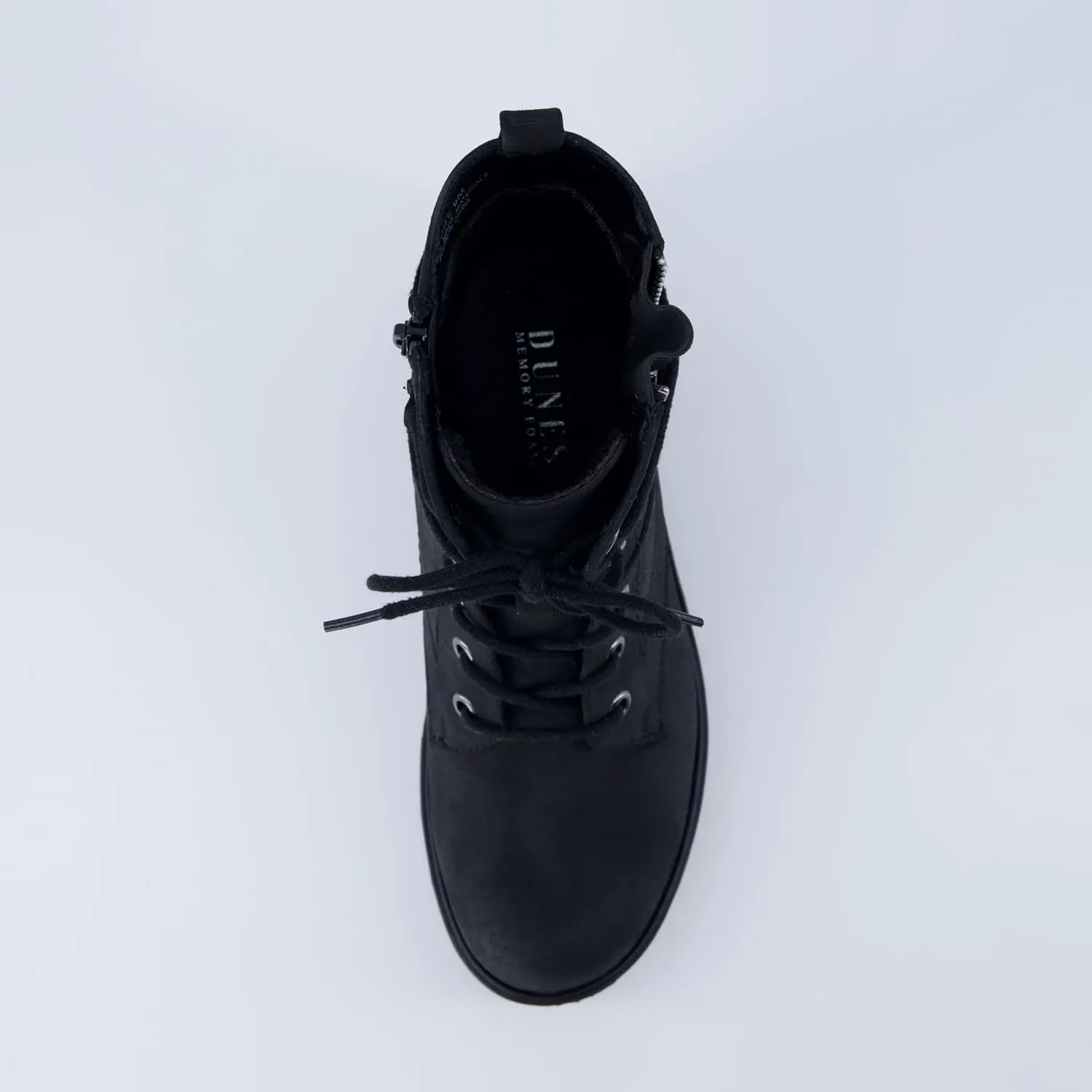 Dunes Women's Kobe Heeled Combat Boots – Lace-Up with Side Zipper, Memory Foam Insoles, Faux Fur Lining, Vegan Nubuck Leather, Wide Widths Available