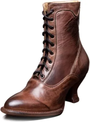 Erocalli Women Wedding Bridal Boots Victorian Boots Renaissance Boots Goth Witch Stuff Boots Lace Up Satin Lace Mid Calf Boot Tango Latin Ballroom Dance Evening Wedding Shoes