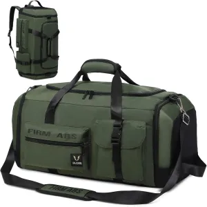 Eslcorri Gym Duffle Bag for Women Men, Sports Backpack with Wet & Shoe Compartment, Fitness Overnight Weekender Bag for Yoga, Swim, Travel (Style A, Green)