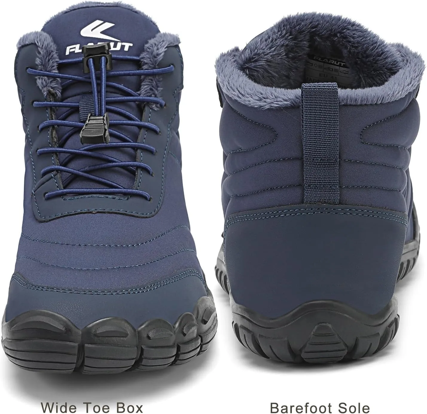 FLARUT Mens Womens Snow Boots Winter Shoes Warm Fur Waterproof Anti-Slip Outdoor Casual Ankle Sneakers