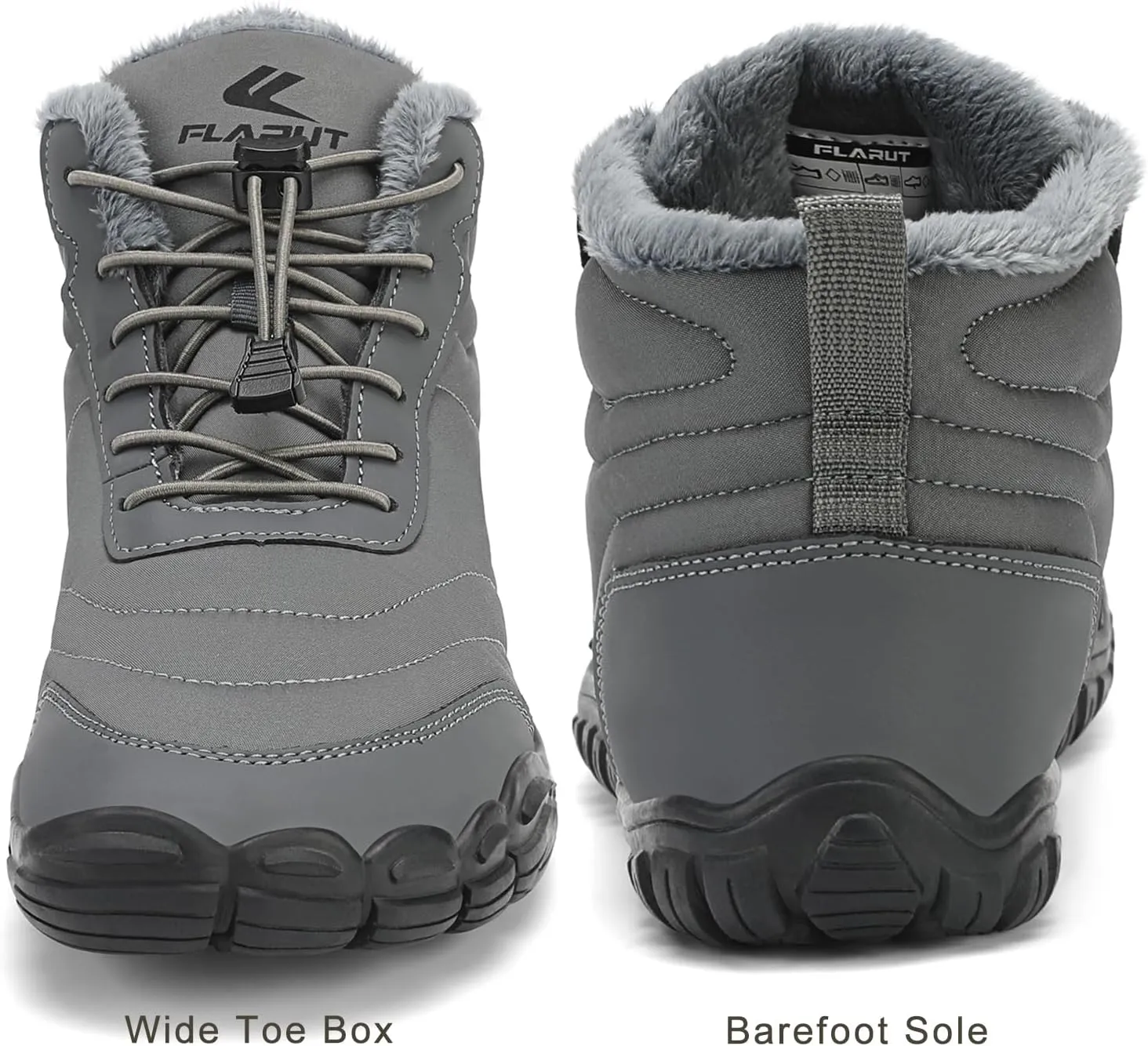 FLARUT Mens Womens Snow Boots Winter Shoes Warm Fur Waterproof Anti-Slip Outdoor Casual Ankle Sneakers