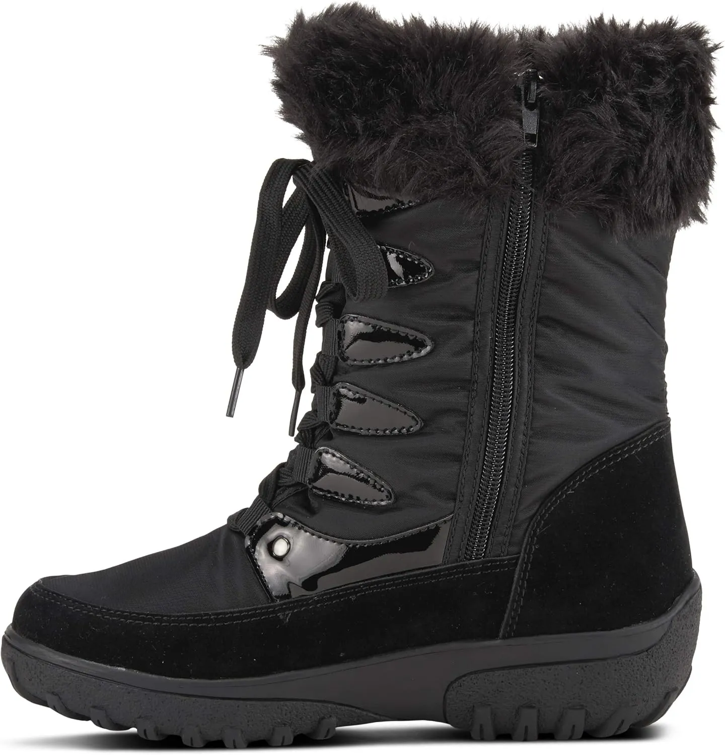 Flexus Spring Step Stormy Boots for Women - Waterproof Women's Snow Boots With Adjustable Lace and Zippers - Faux Fur Winter Boots for Outdoor