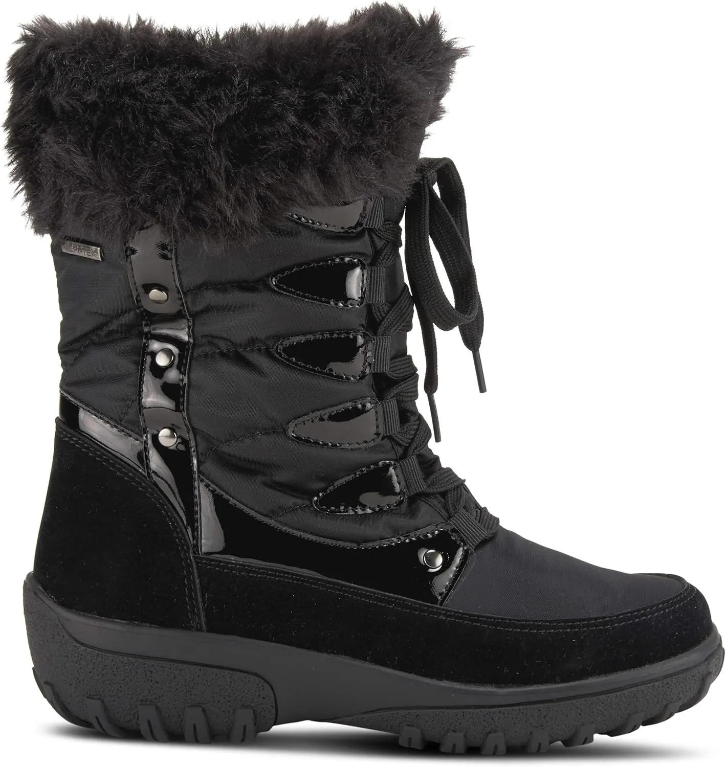 Flexus Spring Step Stormy Boots for Women - Waterproof Women's Snow Boots With Adjustable Lace and Zippers - Faux Fur Winter Boots for Outdoor