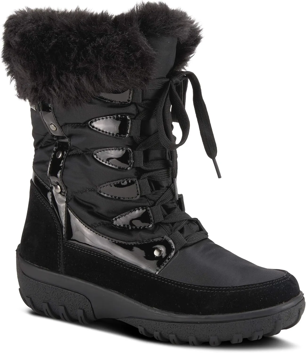 Flexus Spring Step Stormy Boots for Women - Waterproof Women's Snow Boots With Adjustable Lace and Zippers - Faux Fur Winter Boots for Outdoor