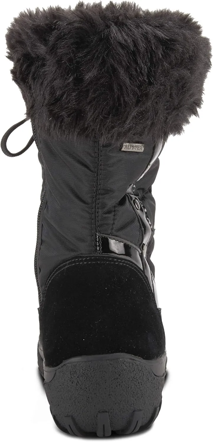 Flexus Spring Step Stormy Boots for Women - Waterproof Women's Snow Boots With Adjustable Lace and Zippers - Faux Fur Winter Boots for Outdoor