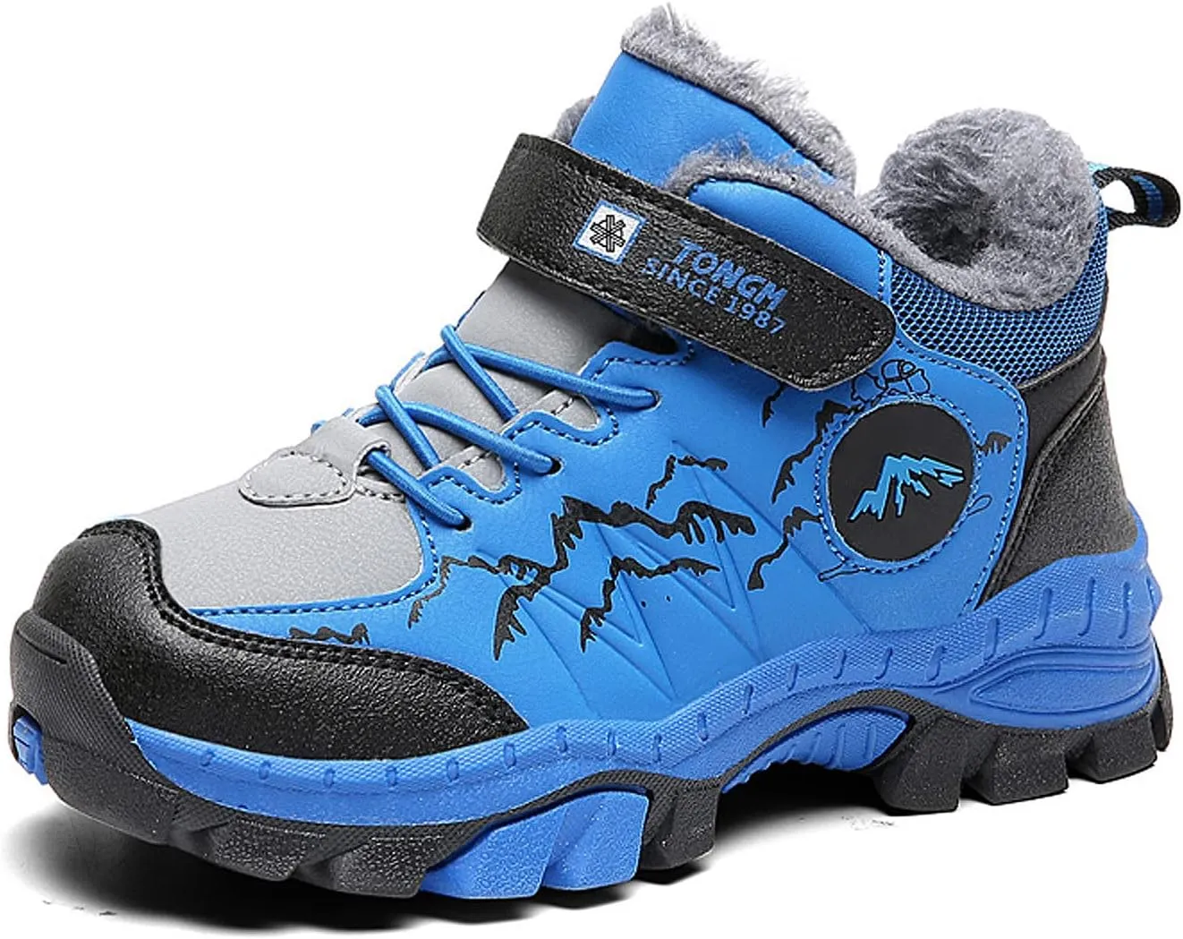 FLIOZY Kids Hiking Boots Boys Girls Winter Snow Boots Non Slip Warm Snow Sports Shoes Outdoor Walking Climbing Sneaker