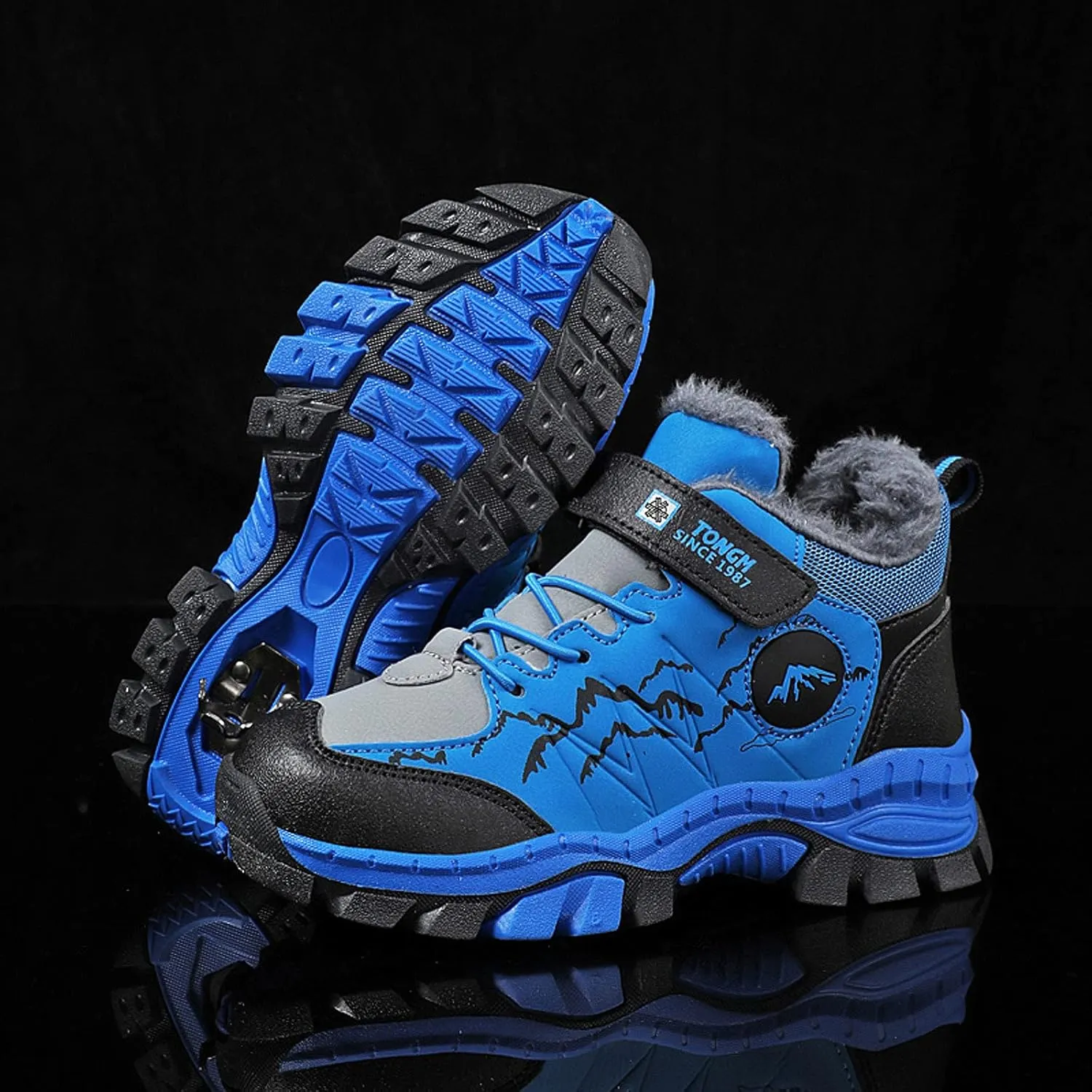 FLIOZY Kids Hiking Boots Boys Girls Winter Snow Boots Non Slip Warm Snow Sports Shoes Outdoor Walking Climbing Sneaker