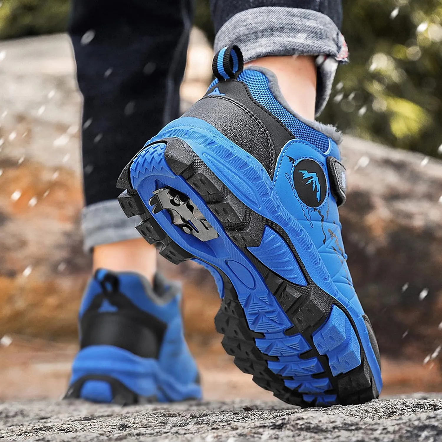 FLIOZY Kids Hiking Boots Boys Girls Winter Snow Boots Non Slip Warm Snow Sports Shoes Outdoor Walking Climbing Sneaker