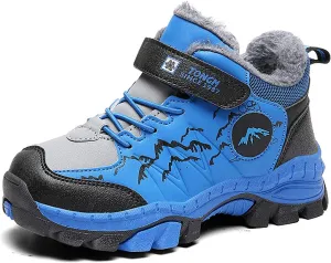 FLIOZY Kids Hiking Boots Boys Girls Winter Snow Boots Non Slip Warm Snow Sports Shoes Outdoor Walking Climbing Sneaker