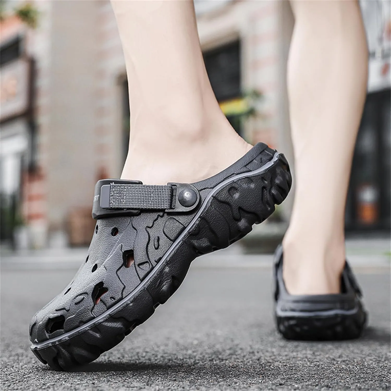 FLIOZY Mens Casual Sandals Breathable Clogs Walking Mules Sneakers Open Back Slip On Shoes Hollow Out Slippers