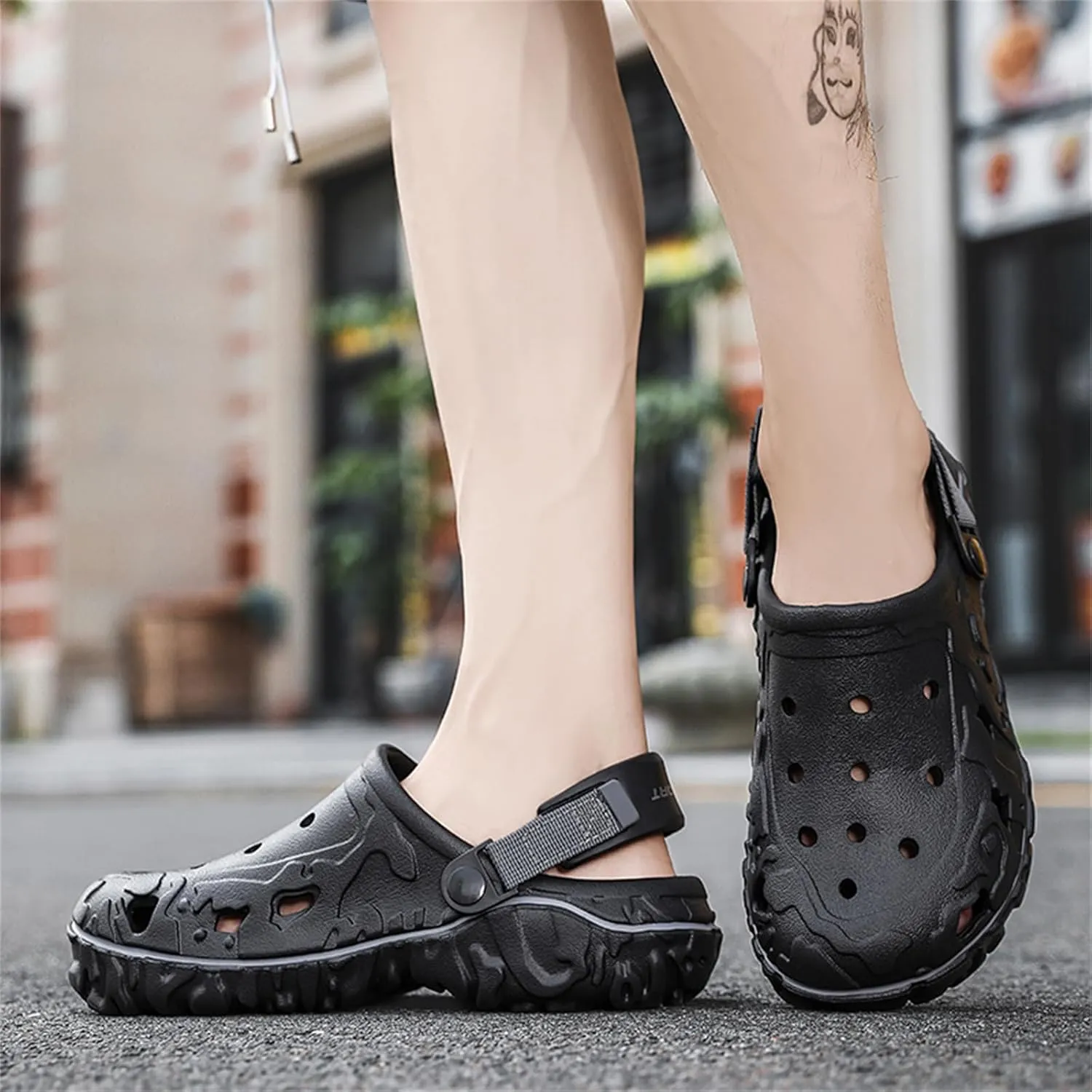 FLIOZY Mens Casual Sandals Breathable Clogs Walking Mules Sneakers Open Back Slip On Shoes Hollow Out Slippers