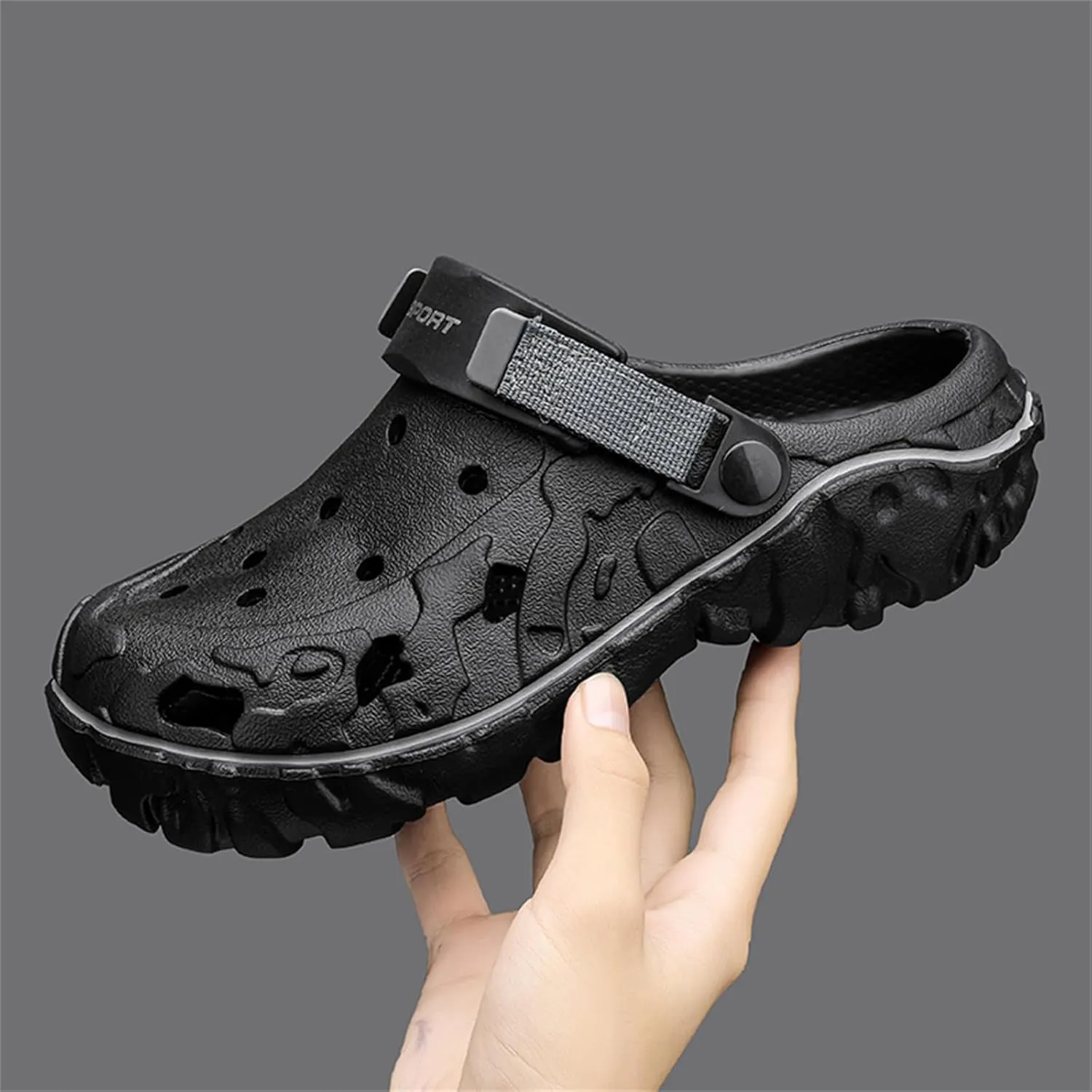 FLIOZY Mens Casual Sandals Breathable Clogs Walking Mules Sneakers Open Back Slip On Shoes Hollow Out Slippers