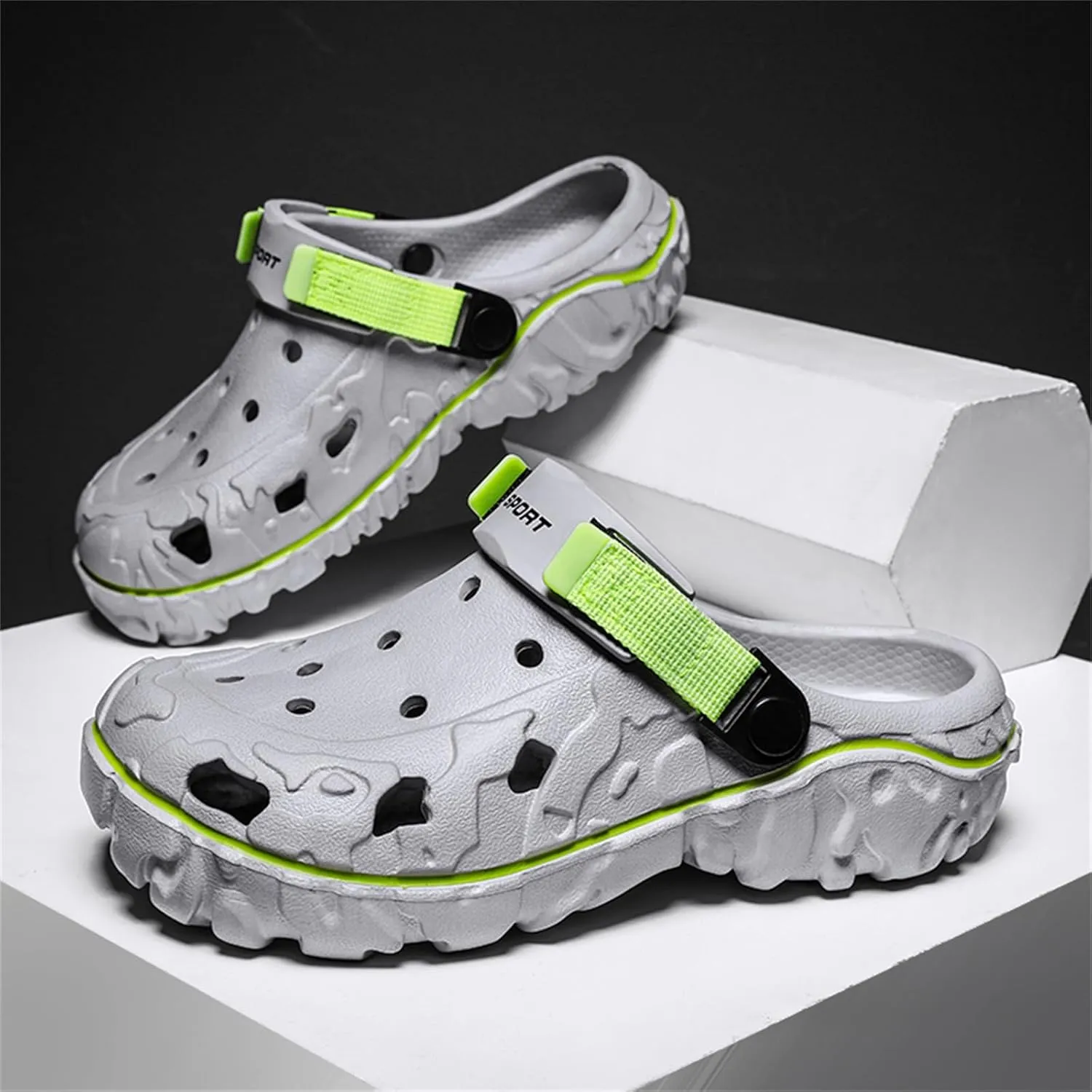 FLIOZY Mens Casual Sandals Breathable Clogs Walking Mules Sneakers Open Back Slip On Shoes Hollow Out Slippers