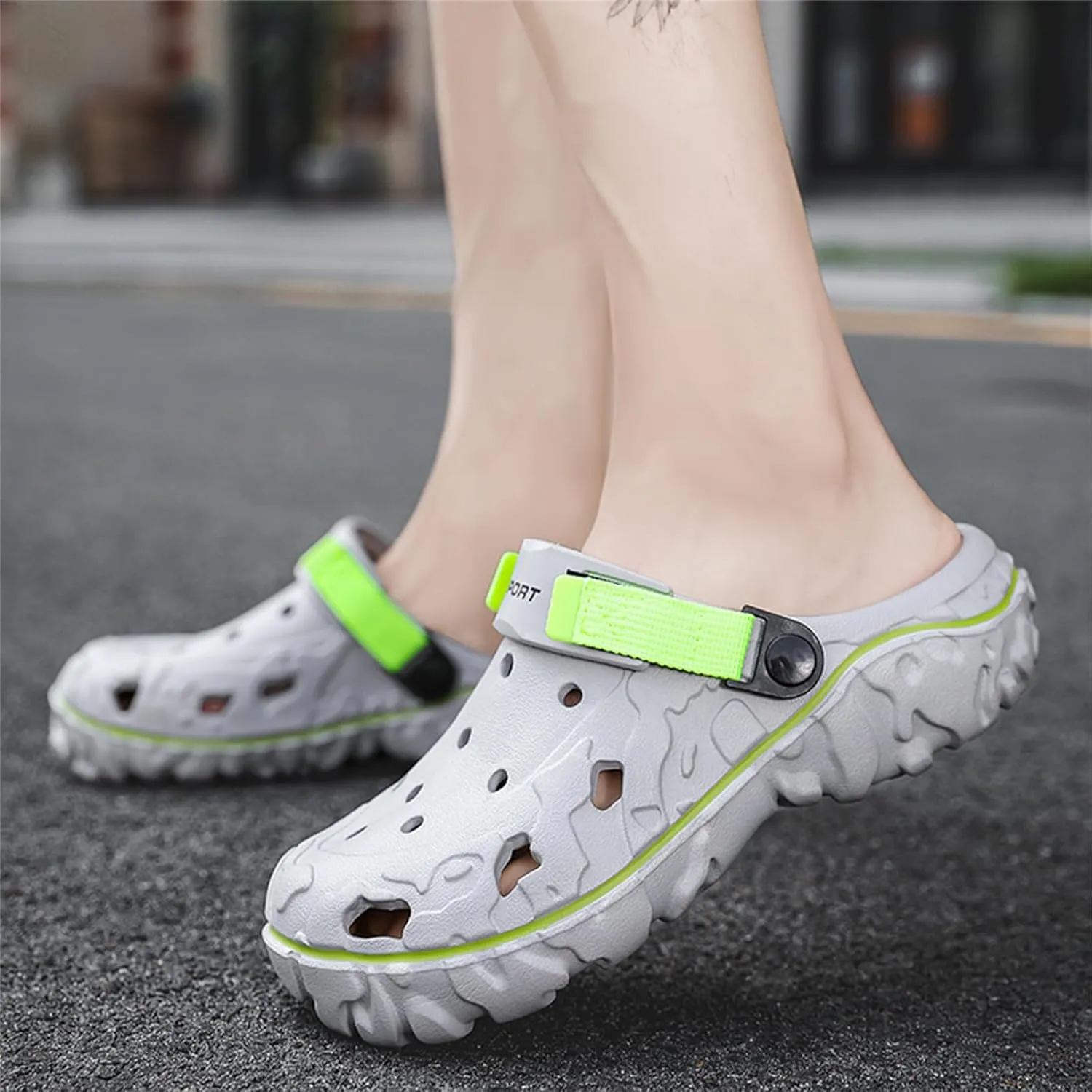 FLIOZY Mens Casual Sandals Breathable Clogs Walking Mules Sneakers Open Back Slip On Shoes Hollow Out Slippers