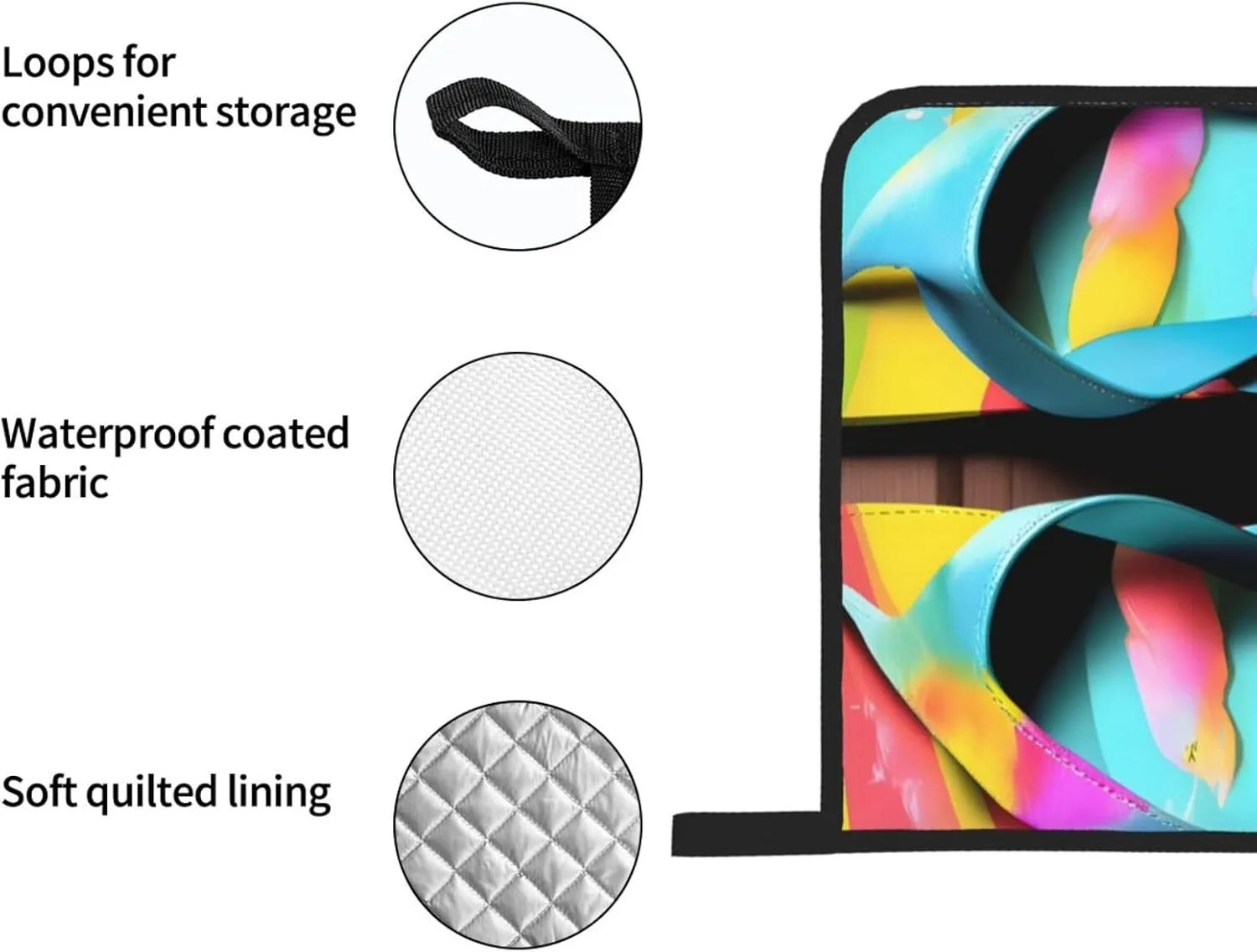 Flops Slippers Art Sandals Anti-Scalding and Heat Insulation Slip Oven Mitt and Trivets Set,Waterproof,for Baking Grilling