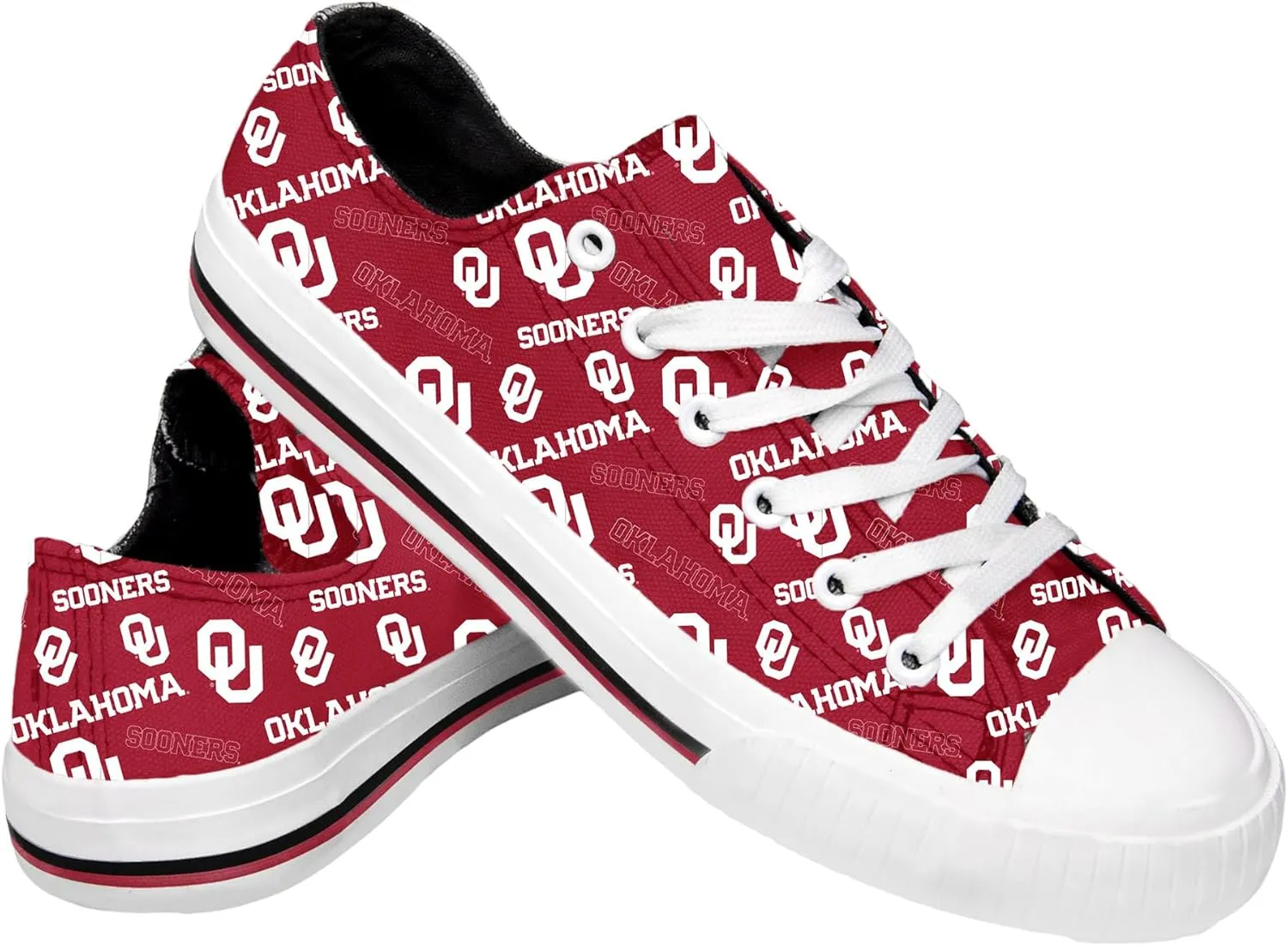 FOCO womens Ncaa College Team Logo Fashion Low Top Canvas Sneakers Shoes