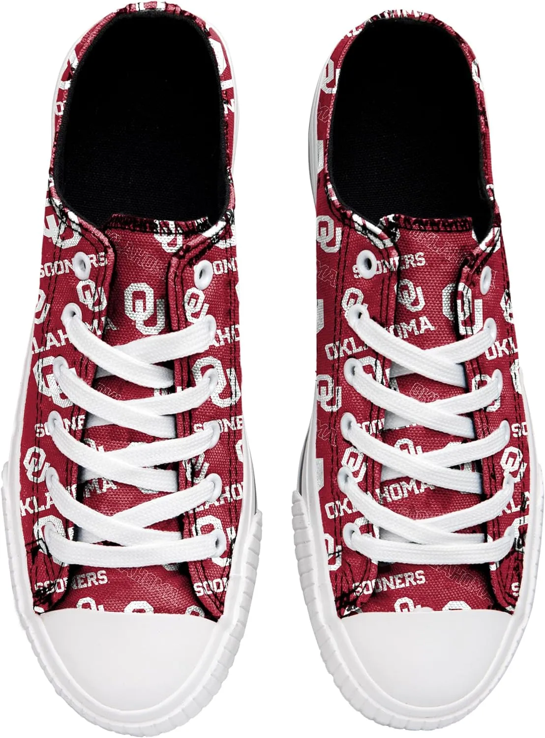 FOCO womens Ncaa College Team Logo Fashion Low Top Canvas Sneakers Shoes
