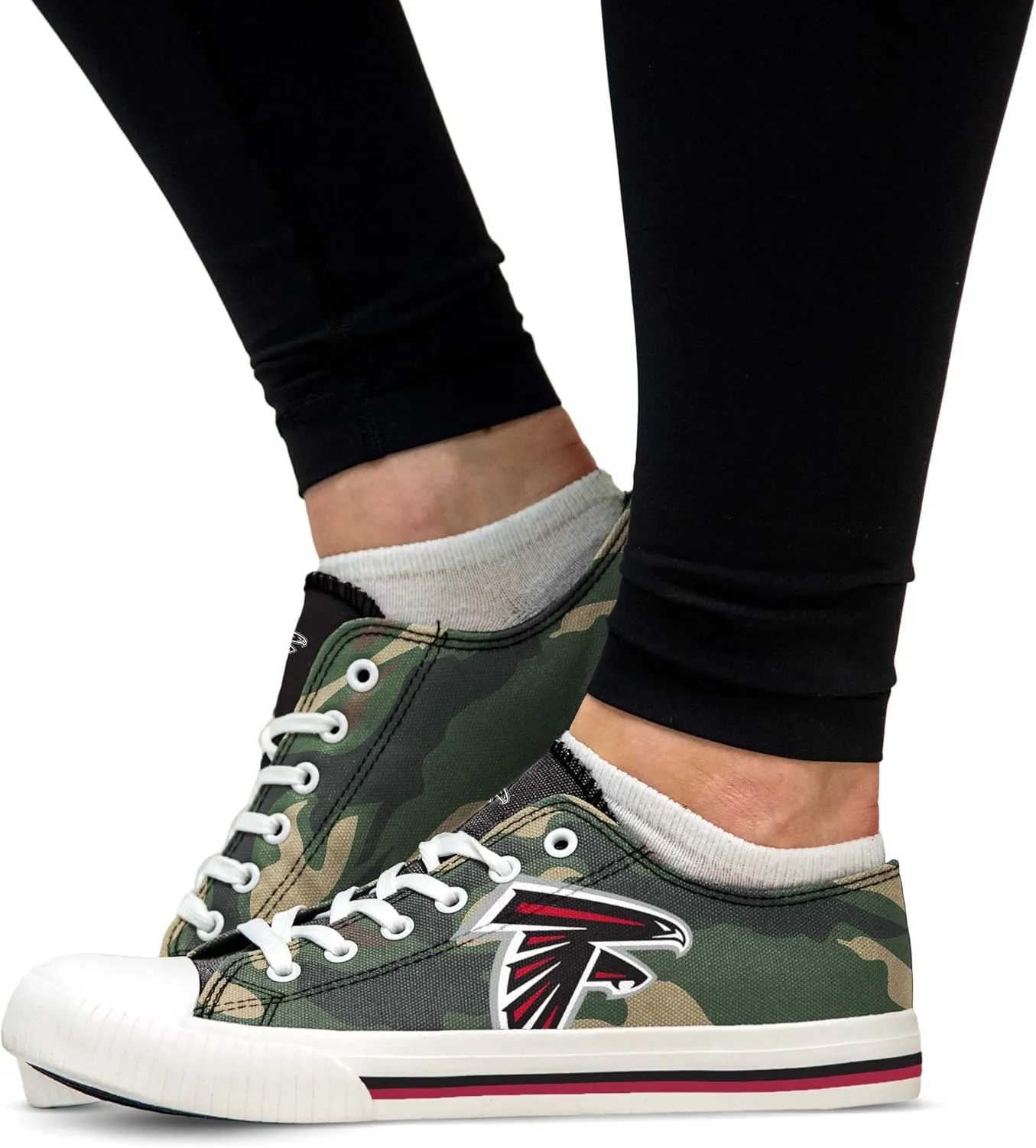 FOCO Women's NFL Camo Low Top Canvas Sneakers Shoes
