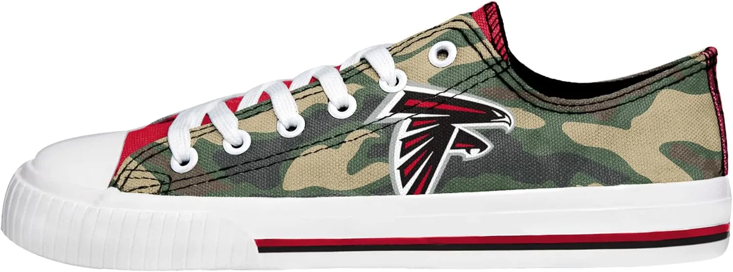 FOCO Women's NFL Camo Low Top Canvas Sneakers Shoes
