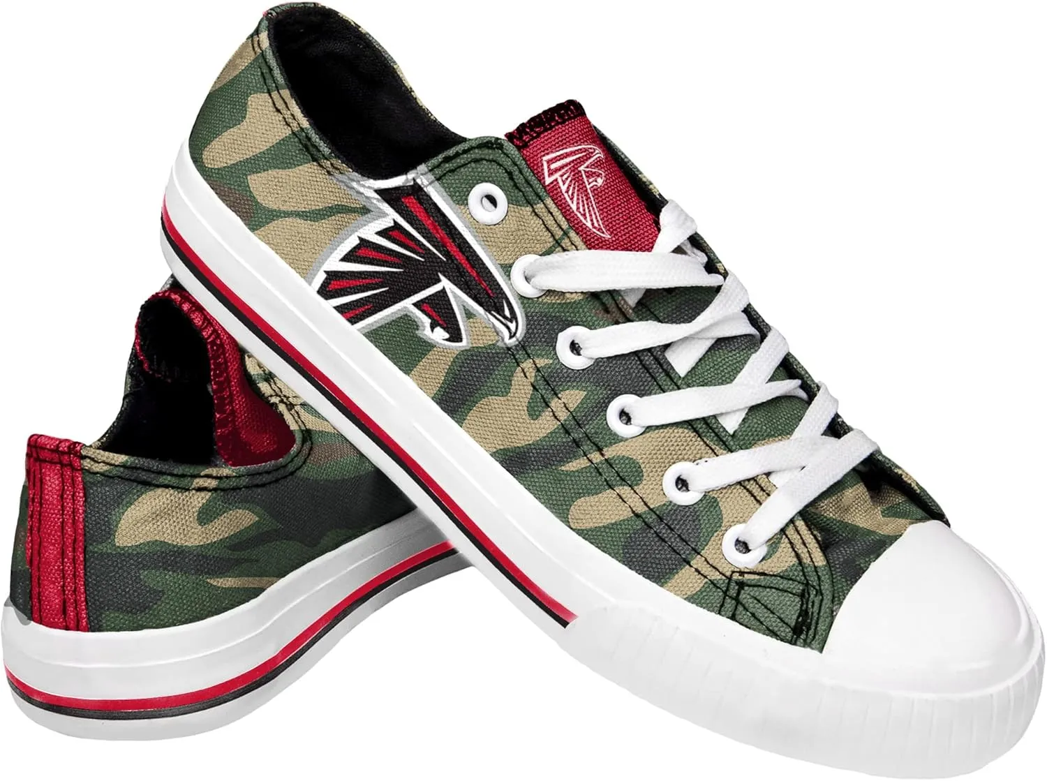 FOCO Women's NFL Camo Low Top Canvas Sneakers Shoes