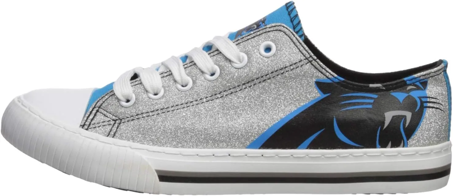 FOCO Women's NFL Team Logo Ladies Fashion Glitter Low Top Canvas Sneakers Shoes Dallas Cowboys Shoes-10/XXL
