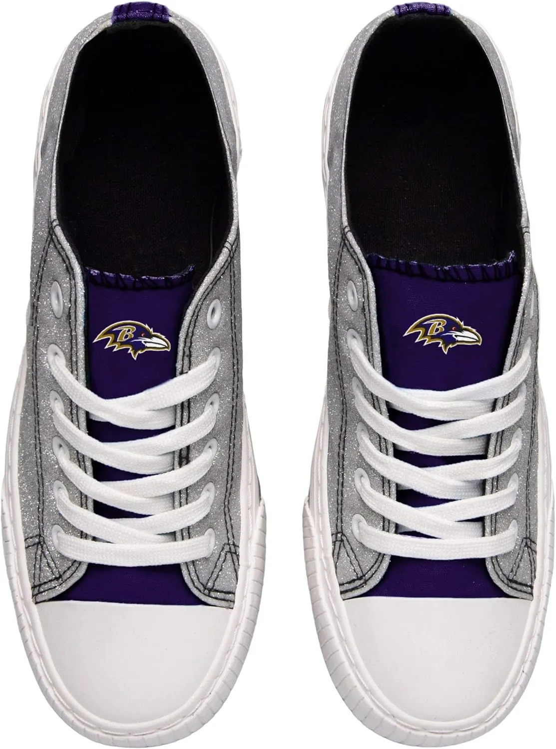 FOCO Women's NFL Team Logo Ladies Fashion Glitter Low Top Canvas Sneakers Shoes Dallas Cowboys Shoes-10/XXL