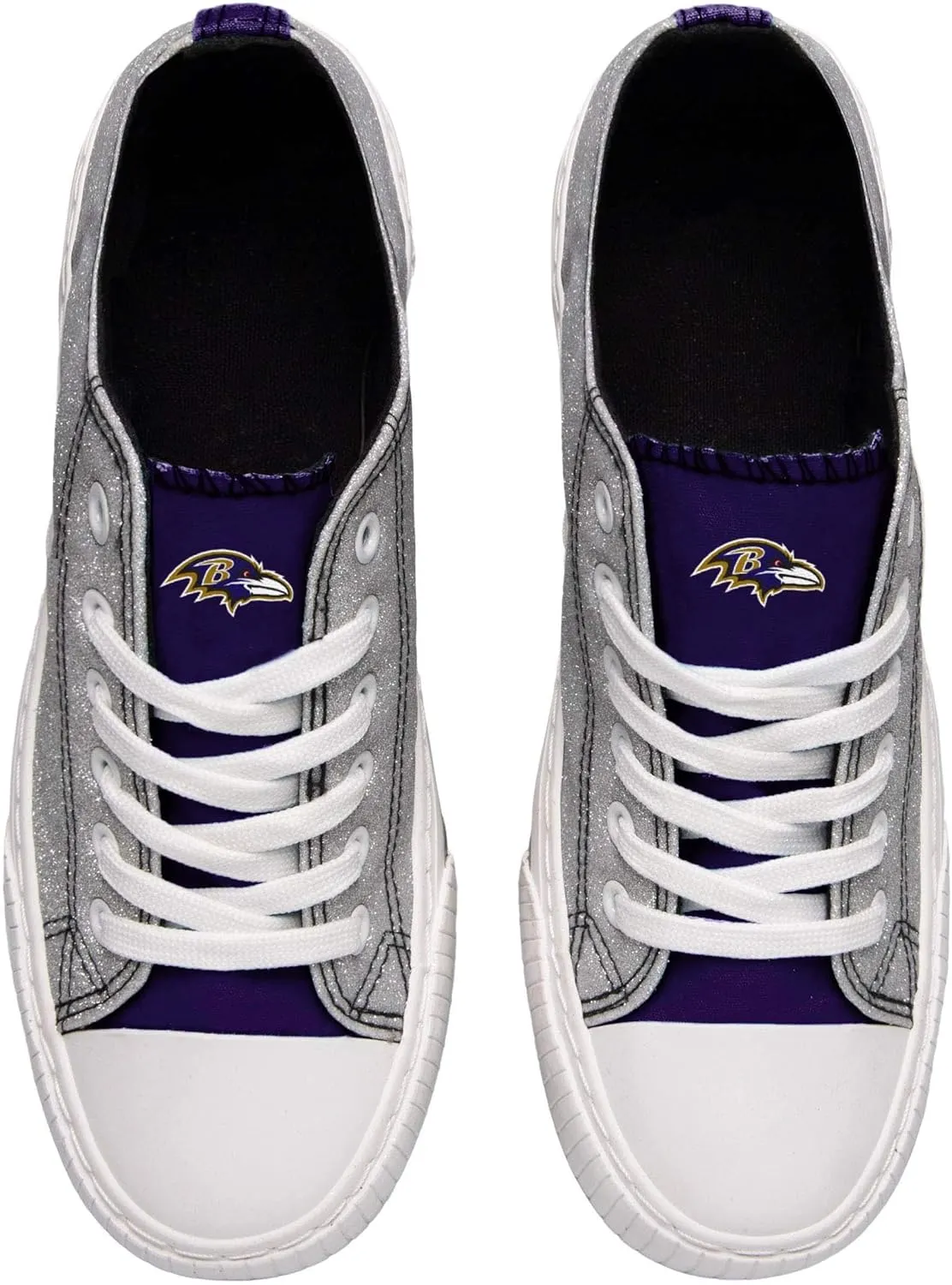 FOCO Women's NFL Team Logo Ladies Fashion Glitter Low Top Canvas Sneakers Shoes Dallas Cowboys Shoes-10/XXL