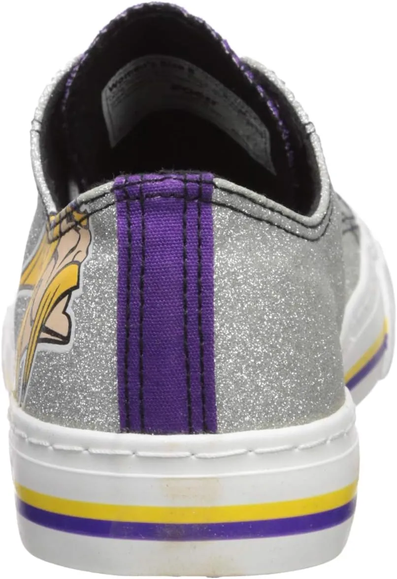 FOCO Women's NFL Team Logo Ladies Fashion Glitter Low Top Canvas Sneakers Shoes Dallas Cowboys Shoes-10/XXL