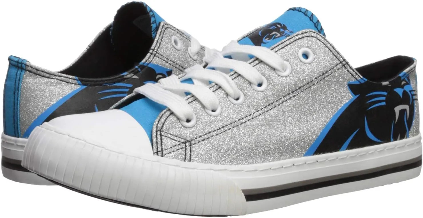 FOCO Women's NFL Team Logo Ladies Fashion Glitter Low Top Canvas Sneakers Shoes Dallas Cowboys Shoes-10/XXL