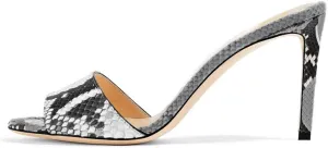 FOWT Women Peep Toe Mules Stiletto High Heels Sandals Party Evening Prom Office Comfort Casual Shoes Full Size 4-15 M US