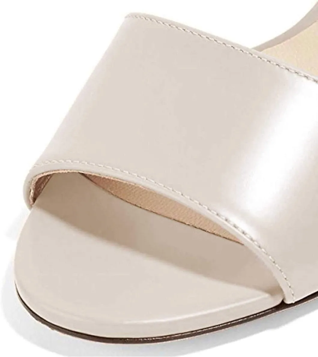 FOWT Women Peep Toe Mules Stiletto High Heels Sandals Party Evening Prom Office Comfort Casual Shoes Full Size 4-15 M US