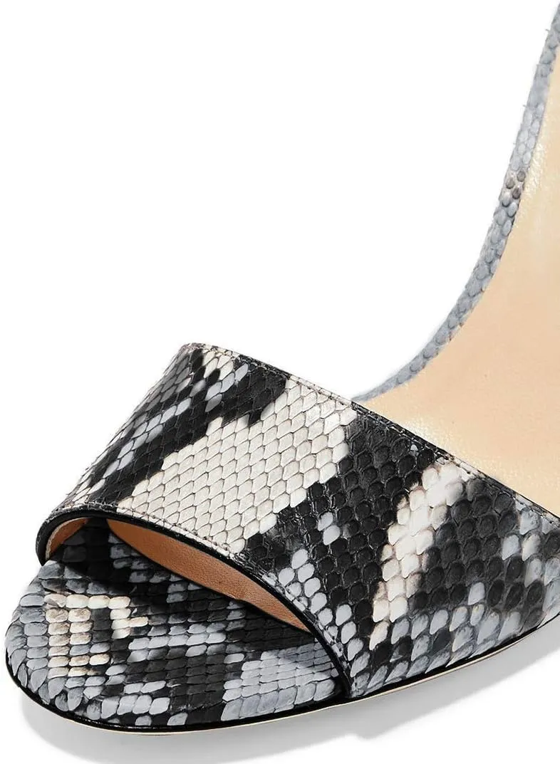 FOWT Women Peep Toe Mules Stiletto High Heels Sandals Party Evening Prom Office Comfort Casual Shoes Full Size 4-15 M US