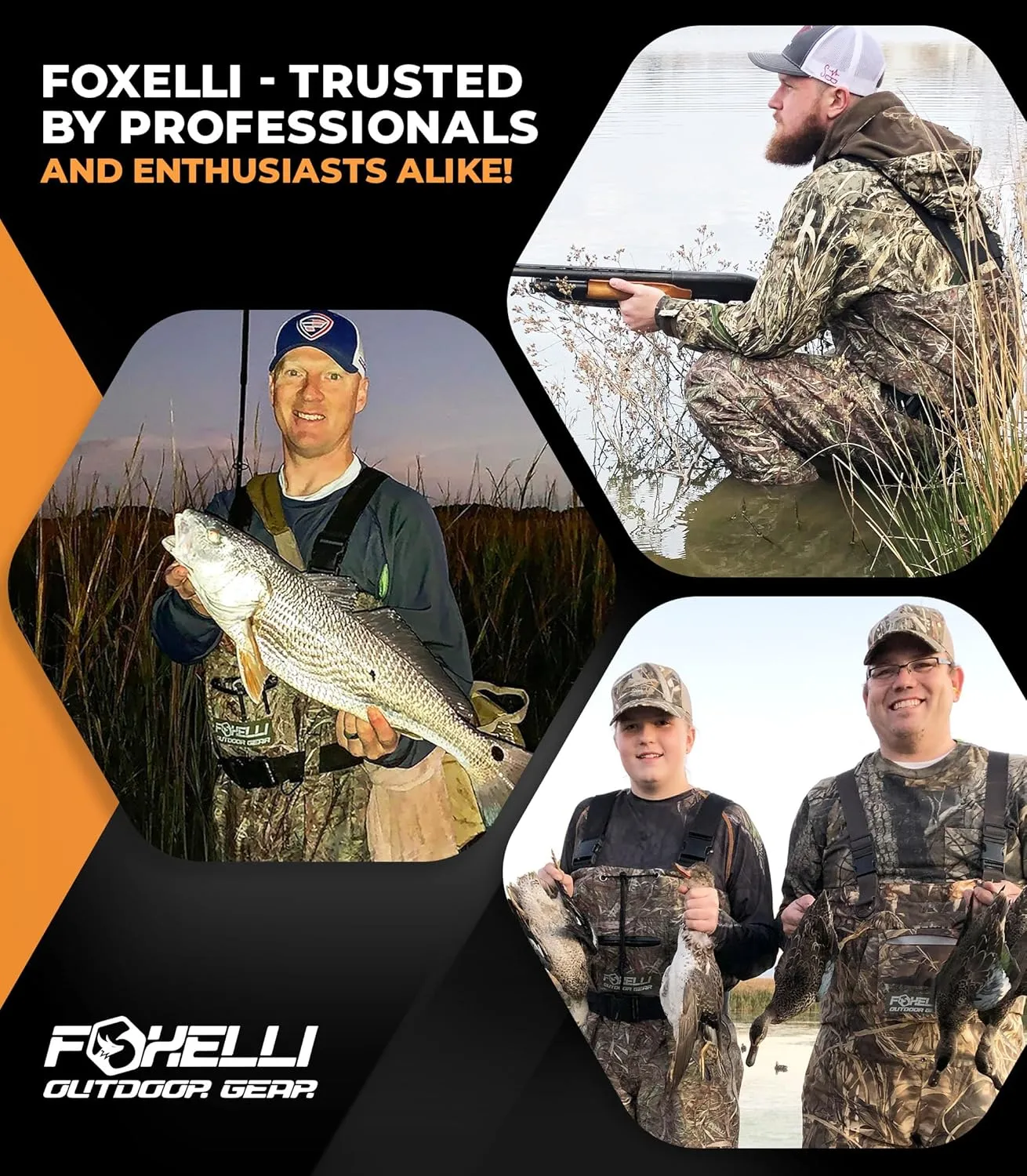 Foxelli Chest Waders – Waterproof 2-ply Nylon/PVC Camo Hunting Fishing Waders for Men and Women with Boots