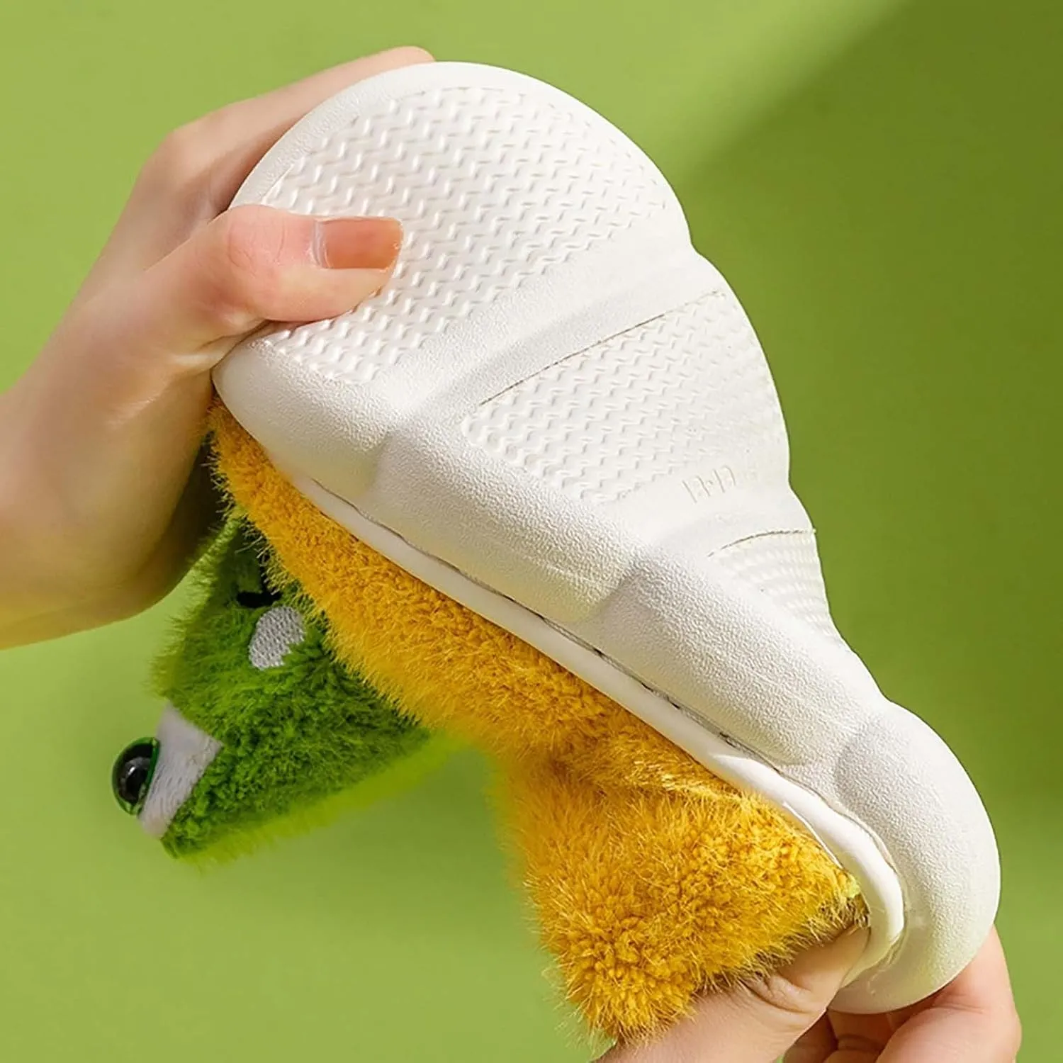 Frog Slippers Toddler House Slippers Boys Girls Plush Fuzzy Animal Slippers Kids Winter Indoor Household Shoes