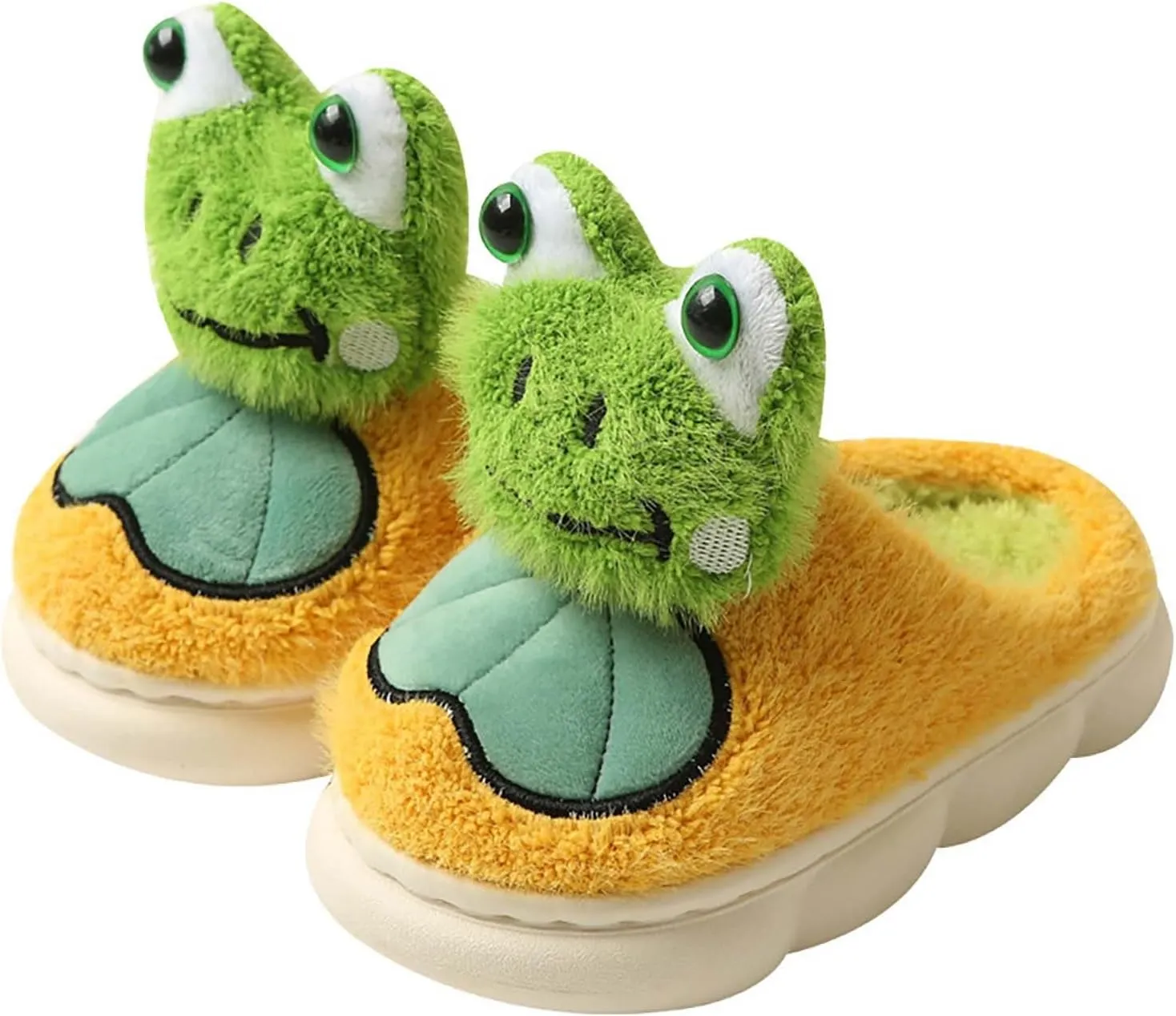 Frog Slippers Toddler House Slippers Boys Girls Plush Fuzzy Animal Slippers Kids Winter Indoor Household Shoes