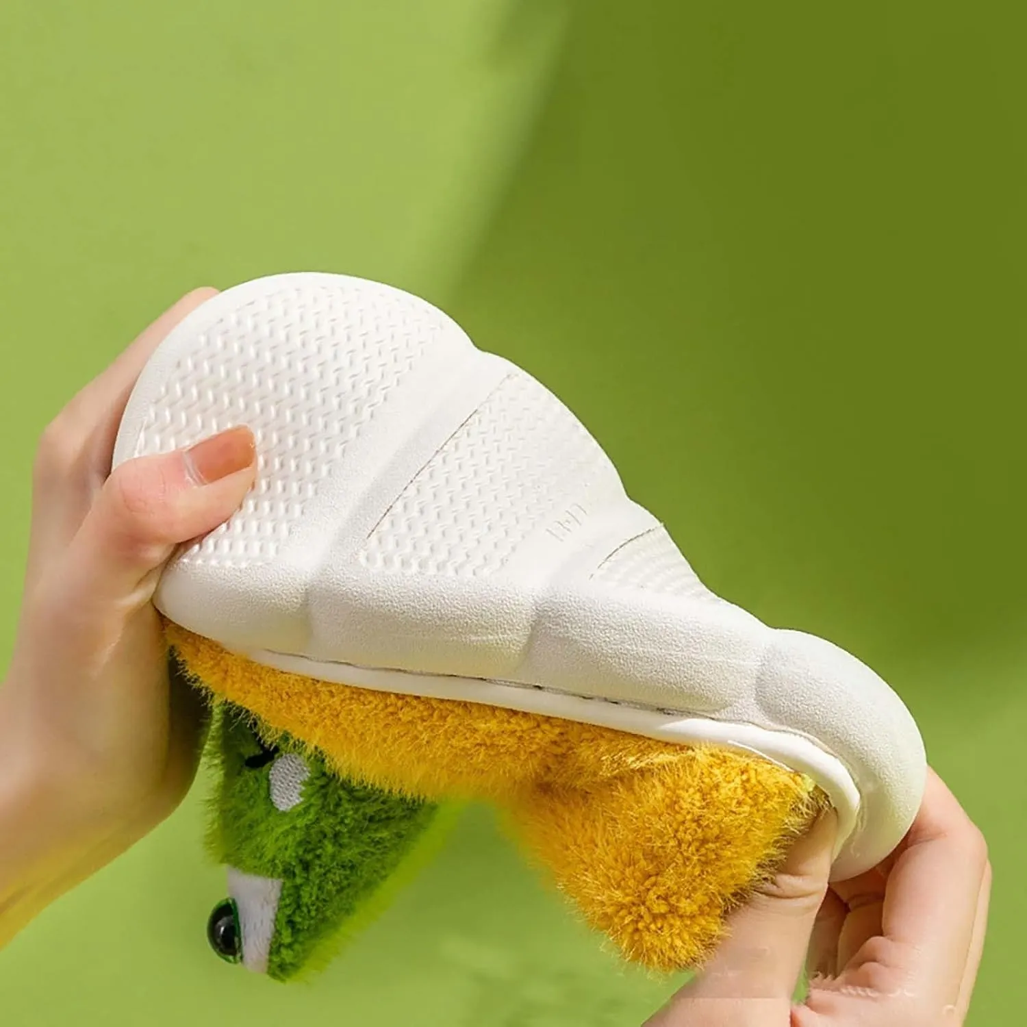 Frog Slippers Toddler House Slippers Boys Girls Plush Fuzzy Animal Slippers Kids Winter Indoor Household Shoes