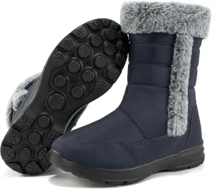 FUDYNMALC Snow Boots for Women Winter: Waterproof Lightweight Mid Calf Boots - Warm Fur Lined Outdoor Womens Boots With Zipper